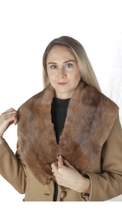 Light brown mink fur collar